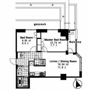 ベルファース秋葉原 1808 間取り図