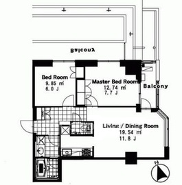 ベルファース秋葉原 1808 間取り図