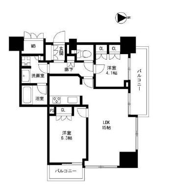 品川タワーフェイス 19階 間取り図