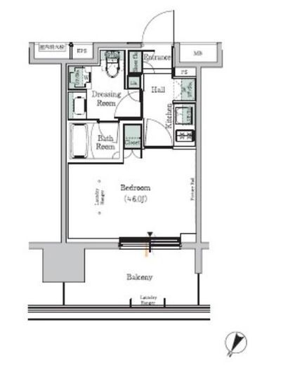 ONE ROOF RESIDENCE TAMACHI (ワンルーフレジデンス田町) 1020 間取り図