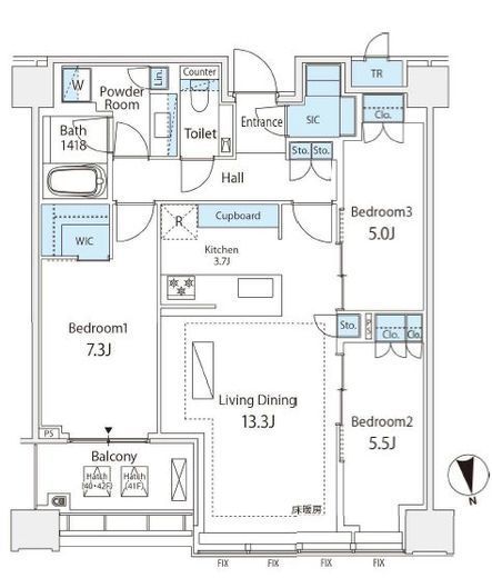 白金ザ・スカイ 40階 間取り図