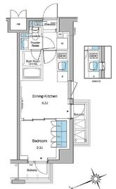 ルフォンプログレ中野坂上 406 間取り図