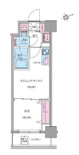 クレヴィアリグゼ世田谷松陰神社前 405 間取り図