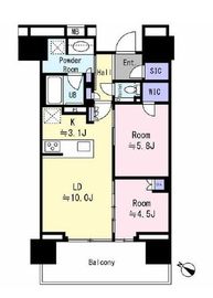 プラウド中目黒 9階 間取り図