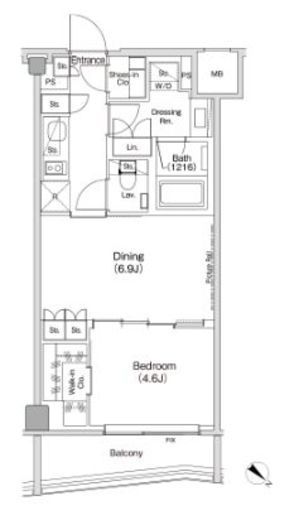 ザ・パークハビオ渋谷クロス 609 間取り図