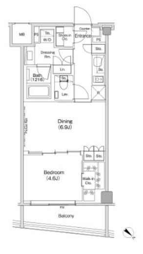 ザ・パークハビオ渋谷クロス 407 間取り図