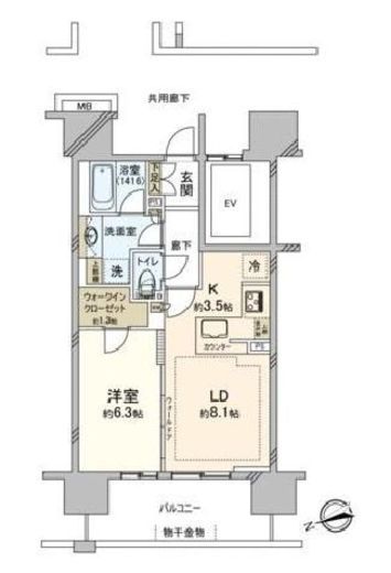 プライムパークス品川シーサイド ザ・レジデンス 7階 間取り図