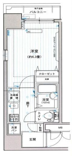 アフェクシオン日本橋人形町 9階 間取り図