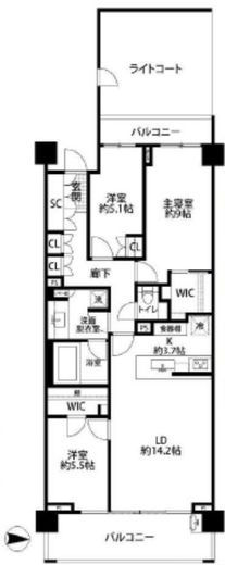 パークコート渋谷大山町ザプラネ 1階 間取り図