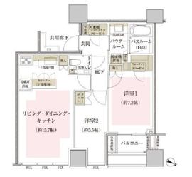 プレミストタワー白金高輪 27階 間取り図