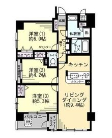 ライオンズマンション麻布十番南 6階 間取り図