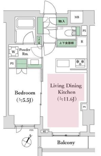 オープンレジデンシア神楽坂若宮町 2階 間取り図