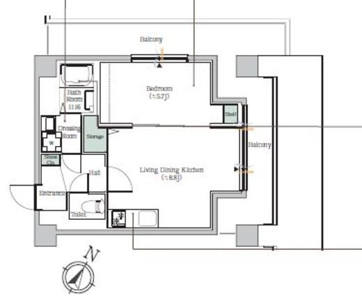 ブルックサイド水天宮前 702 間取り図