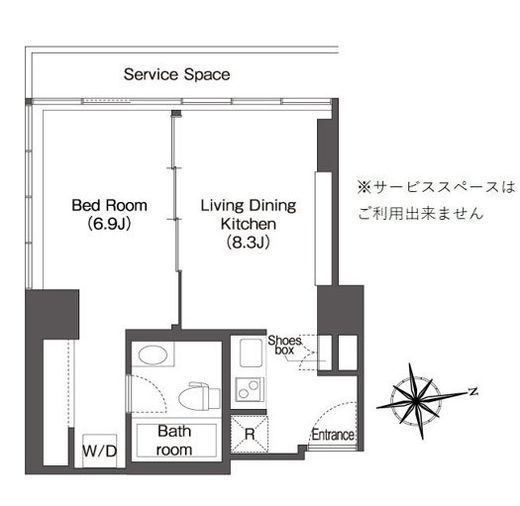 ウエリスアーバン品川タワー 1002 間取り図