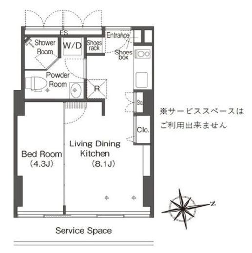 ウエリスアーバン品川タワー 1103 間取り図