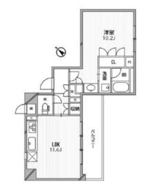 フロンティアテラス目黒 6F1 間取り図