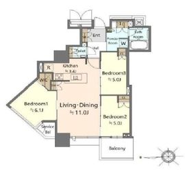 ベイサイドタワー晴海 17階 間取り図