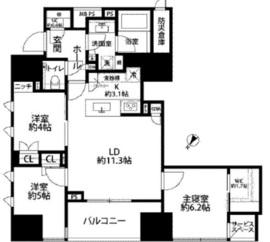 パークホームズ日本橋人形町ザレジデンス 4階 間取り図