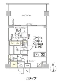 ベルファース大森山王 403 間取り図