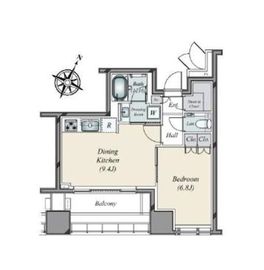プレミストタワー白金高輪 5階 間取り図