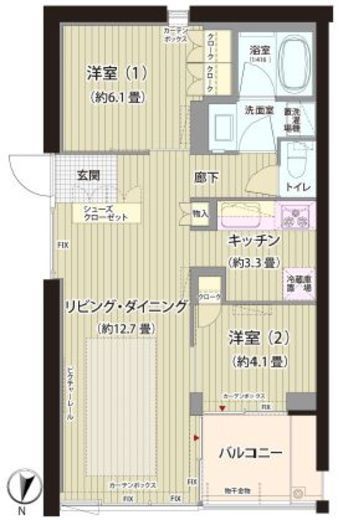 ガーデニエール砧ウエスト 717 間取り図