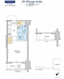 プラウドフラット墨田曳舟 203 間取り図