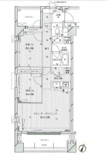 コスモリード西馬込 201 間取り図
