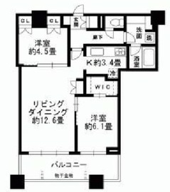 芝浦アイランド ケープタワー 4125 間取り図