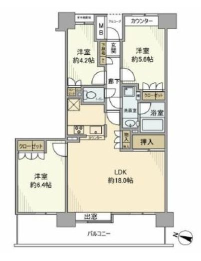 イーストパークス大島セントラルスクエア 17階 間取り図