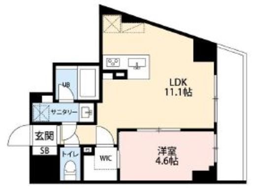 ミルーナヒルズD駒込 1102 間取り図