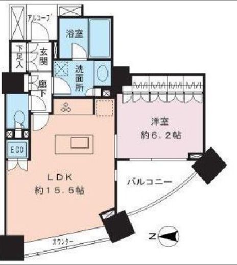 パークハウスオー・タワー 4階 間取り図
