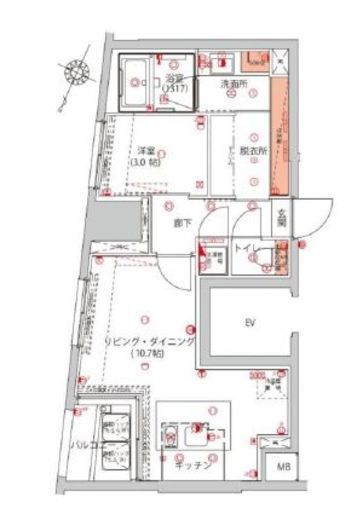 ハーモニーレジデンス千代田岩本町 5F1 間取り図