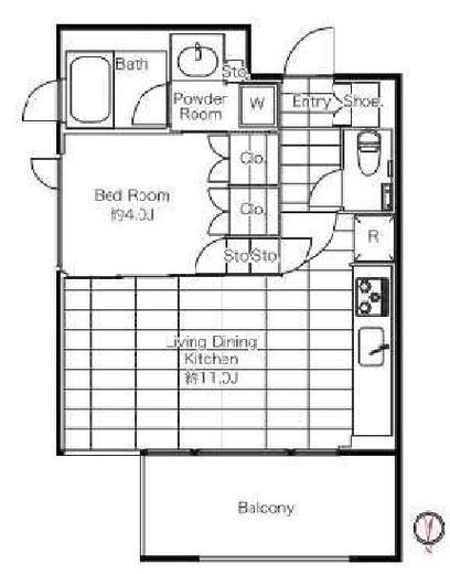 住吉コートクWEST 4階 間取り図