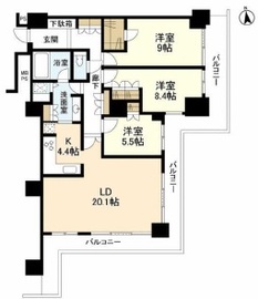 Wコンフォートタワーズ WEST 28階 間取り図