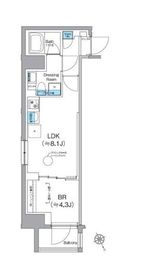クレヴィアリグゼ日暮里根岸 305 間取り図