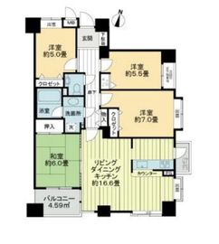 ライオンズマンション文京白山 5階 間取り図