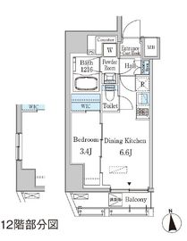 ライオンズフォーシア芝公園 701 間取り図