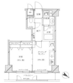 クレッセント中目黒 7階 間取り図