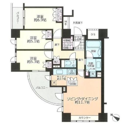 アトラスヒルズ文京白山 3階 間取り図