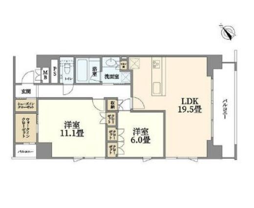 アトラス築地 11階 間取り図