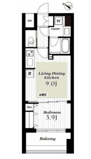 シティインデックス新宿若松町 4階 間取り図