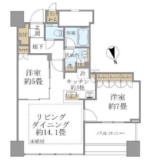 白金ザ・スカイ 13階 間取り図
