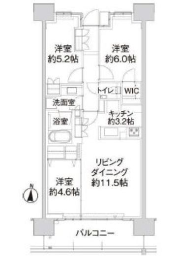 パークホームズ亀有ガーデンズコート 5階 間取り図