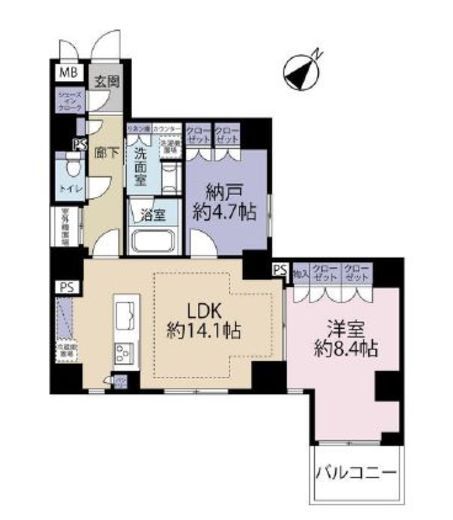 プロスタイル日本橋馬喰町 8階 間取り図
