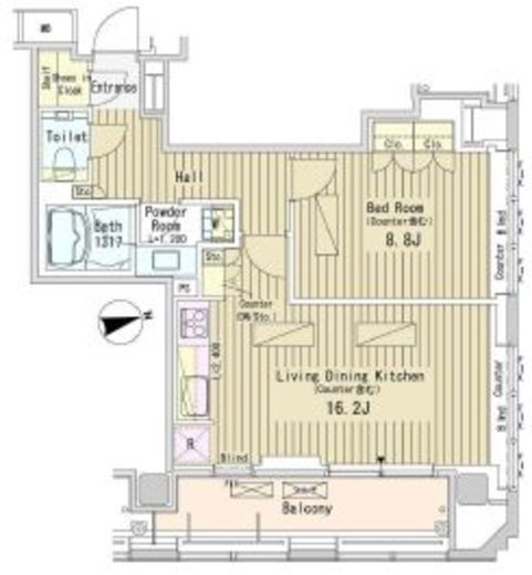 パークアクシス御成門 1902 間取り図