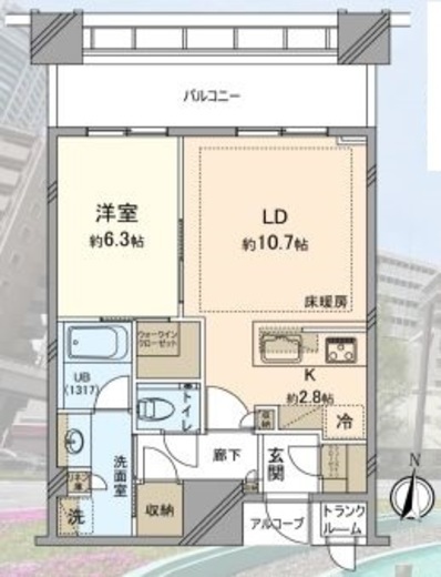 白金ザ・スカイ 6階 間取り図