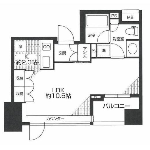 ラコント新宿セントラルパークアパートメント 8階 間取り図