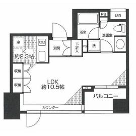 ラコント新宿セントラルパークアパートメント 8階 間取り図