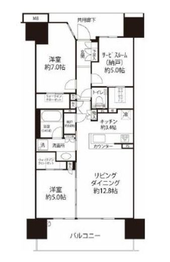 シティテラス東陽町 6階 間取り図