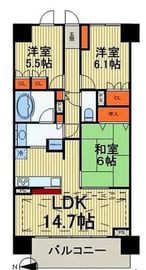 レーベン北千住エアクロスタワー 8階 間取り図